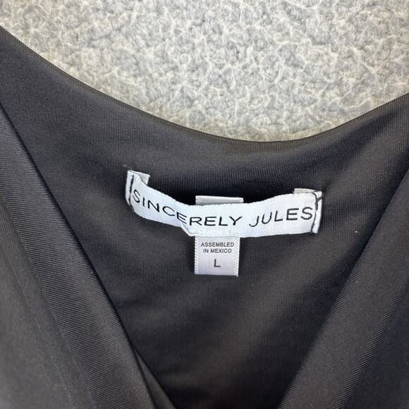 Sincerely Jules Slip Dress Large Sexy Cocktail LBD Dark Whimsigoth Club 90s Y2k - Picture 3 of 7